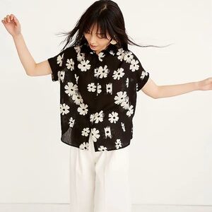 Madewell Central Tunic Shirt in Ikat Floral